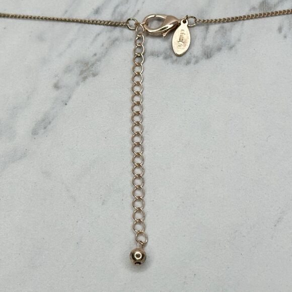 Chico's Rose Gold Tone Chain Link Rhinestone Pendant Necklace ✨ - Picture 4 of 9